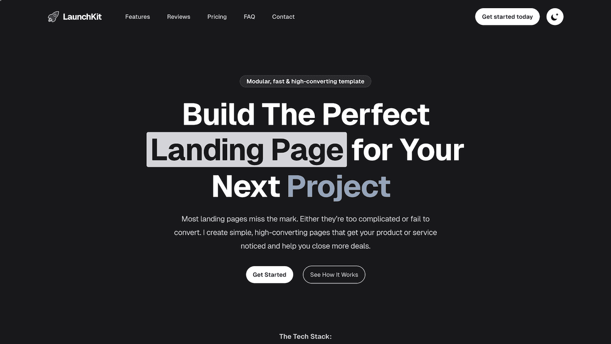 LaunchKit Template: Build Your SaaS, Not Your Landing Page